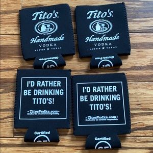 Set of 4 Tito’s Vodka kooozies- NWOT